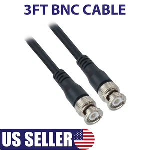 RG59 COAXIAL CABLE 3FT BNC MALE TO MALE SOLID - DIGITAL AUDIO VIDEO CORD  - Picture 1 of 3