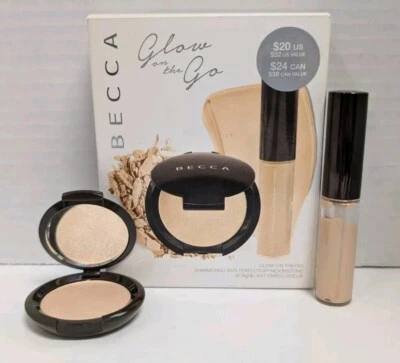 BECCA Cosmetics Glow On Go Shimmering Skin Perfector MOONSTONE Highlighter Duo - Image 1 of 4