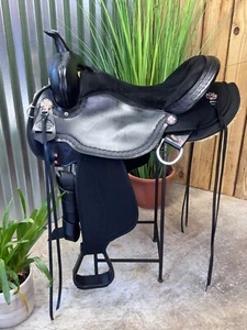 ⭐️17" Circle Y Daisetta Cordura & Leather Western Horse Trail Saddle ~ Wide ⭐️ - Picture 1 of 15