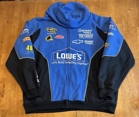 Vintage Jimmie Johnson Zip Up Hoodie Sweatshirt Chase Driver’s Line 2XL Cover