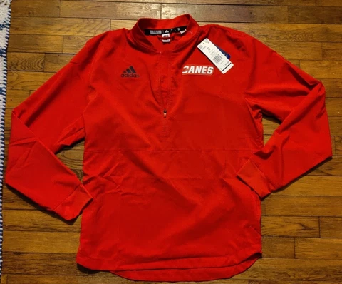 NWT Men's Adidas Carolina Hurricanes Pullover Windbreaker Size Small NHL Hockey Cover