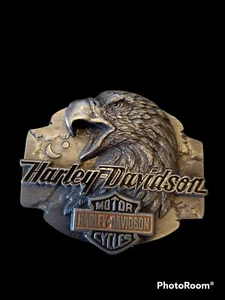 Vtg Harley Davidson Eagle Belt Buckle Harmony Design 1992 Siskiyou P-88 (EUC) - Picture 1 of 2