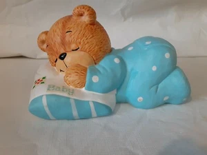 Vintage - Enesco "Hug Me" Blue Bear Bank - 1986 - Picture 1 of 6