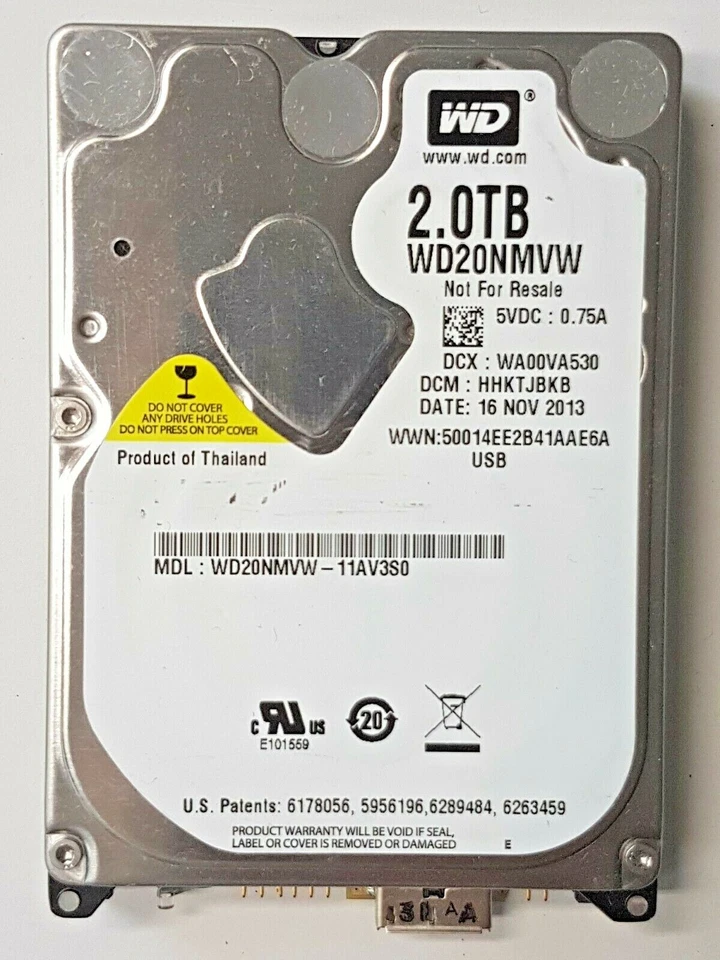 Wd20Nmvw-11Av3S0 Dcm Hhktjbkb Dcx Wa00Va530 Sn Wx91Axxxxxxxx 16Nov 2013 Thailand - Image 1 of 1