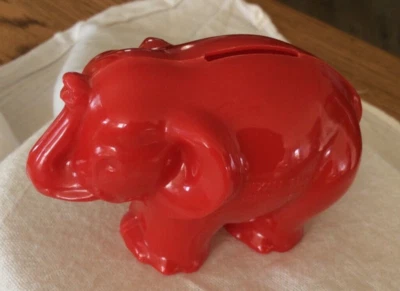 Advertising Rexall Drug Jumbo Values Red Plastic Elephant Bank Pharmacy Store - Image 1 of 4