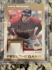 LANCE BERKMAN GAME-USED JERSEY CARD! 2007 FLEER ULTRA BASEBALL