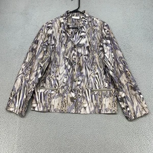 Chicos Jacket Womens 2 / Large Animal Print Abstract Windbreaker Lightweight - Picture 1 of 14