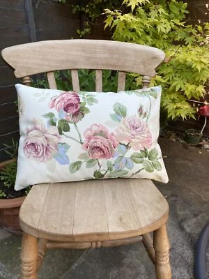 Divine Lene Bjerre Cream Chalk Pink Cabbage Roses Robust F/R Feather Cushion New - Image 1 of 4
