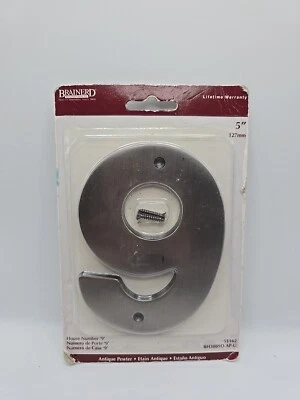 Brainerd Door House Address Street Number #9 Brushed Antique Pewter 5"  - Image 1 of 3