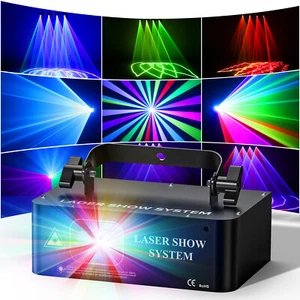 RGB Laser Projektor LED Bühnenlicht DMX Strobe Beam DJ Party Show Lichteffekt - Bild 1 von 12