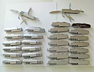 28 PIECES SWISS ARMY STYLE KNIVES CHINA ADVERTISING LOGO KNIVES FREE S & H - Picture 1 of 3