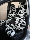 For FORD Fiesta - Front Pair of Luxury Cow Print Faux Fur Furry Car Seat Covers