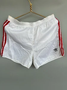 VINTAGE ADIDAS SHORTS GLANZ FOOTBALL SOCCER MENS SPRINTER WHITE SIZE M (6) - Picture 1 of 7