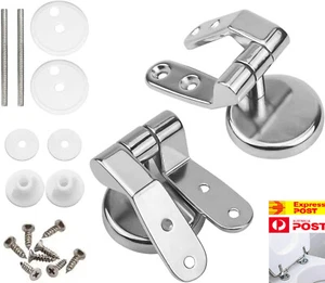Universal Toilet Seat Hinges Set Pair With Fittings Replacement Toilet Lid Hinge - Picture 1 of 9