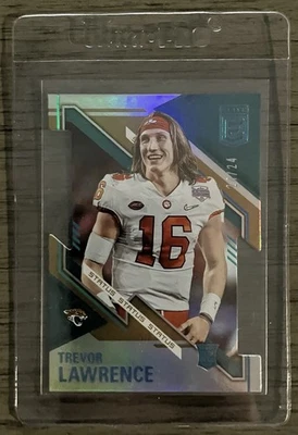 Donruss Elite 2021 Trevor Lawrence novato troquelado refractor variación 24/24 Foto 1 de 3