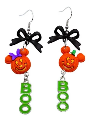 Halloween Jack-O-Lantern  Mickey & Minnie   Mouse  Boo Earrings - Image 1 of 4
