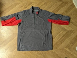 Footjoy Hydroknit Waterproof Golf Jacket Top Grey 1/2 Zip Size L VG Con - Picture 1 of 7