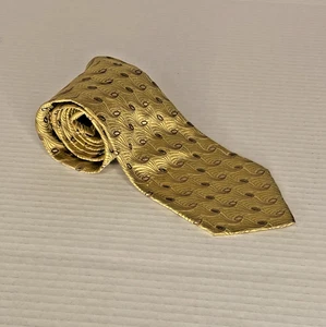 VILLA BOLGHERI Seidenkrawatte Made in Italy Designer Gold Länge 58” Breite 3,5” - Bild 1 von 5
