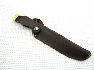 M390 62 HRC, 5.5-inch STAINLESS STEEL Blade Hunting Knife w/ LEATHER Sheath, - Picture 1 of 6