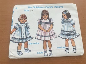 Vintage The Children's Corner Pattern 34 "Cucito a mano III" misura 3-4 non tagliato/ff - Foto 1 di 3