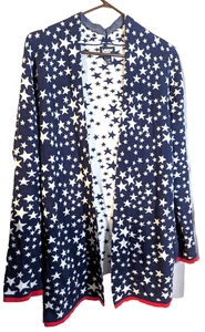 Lands' End offener Pullover Damen L America Motiv gebraucht - Bild 1 von 5
