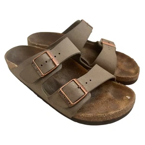 Birkenstock Arizona sandals taupe brown birko flor EU 36 5 5.5 narrow two strap - Picture 1 of 14