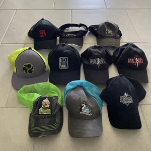 Mens Hat Cap Lot 10 Yupoong Multicolor Embroidered Adjustable One Size - Picture 1 of 16