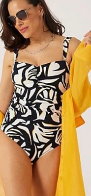 RUTH LANGSFORD SIZE 14 MONO BANDEAU SWIMSUIT BNWT - Image 1 of 2