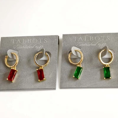 Brincos de argola Talbots cristal huggie chiques femininos festa férias joias 2 cores - Imagem 1 de 4