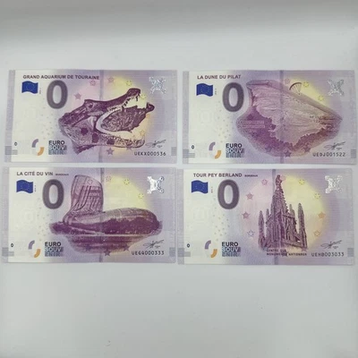 Lot 4 Billets  Zéro 0 € Euro Touristique / Souvenir 2018-1 / 2018-2 / 2018-3 - Photo 1/2