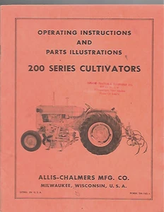 Manual de funcionamiento de cultivadores Allis-Chalmers serie 200 - Imagen 1 de 2