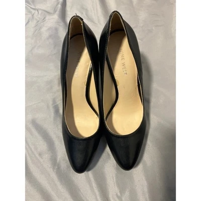 Nine West Women's Black Leather Pointed Toe Stiletto Heels Size 6M - Image 1 of 4