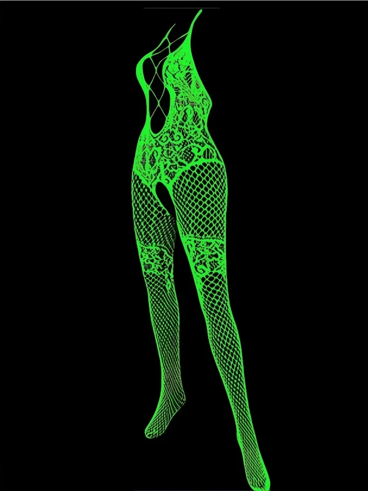 Women's Glow-in-the-Dark Neon Green One-Piece - Sexy outfit High elasticity - Image 1 of 4