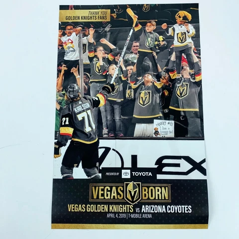 Vegas Golden Knights Game Poster Arizona William Karlsson Final Home Game 2019 Cover