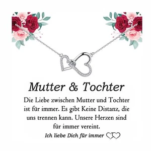 FAOMZQ Mama Tochter Geschenk, Mutter und Tochter Kette Sterling Silber Verbunden - Bild 1 von 7