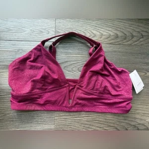 NWT Auden Burgundy Gold Glitter V Neck Bralette XL 38DD-40D - Picture 1 of 4