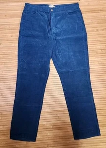 Coldwater Creek Corduroy Stretch Straight Leg Pants Womens 16 Teal Blue  - Picture 1 of 5