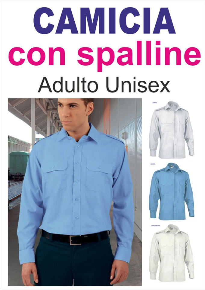 CAMICIA SPALLINE divisa vigilanza militare marina aviazione guardia manica lunga - Immagine 1 di 3