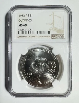 NGC MS69 1983-P Olympics Commemorative Silver Dollar - Image 1 of 2