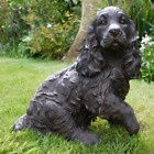 Hundestatue Cocker Spaniel Haus Garten Skulptur Harz Tier Figur Ornament