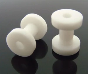 PAIR OF 6g (4MM) WHITE FLESH TUNNELS earlet PLUGS body jewelry PLUG  - Picture 1 of 1
