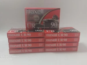 NEW Lot of 9 Maxell UR 90 Minute Blank Audio Cassette Tapes Normal Bias SEALED! - Picture 1 of 2