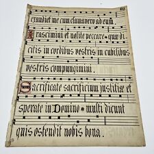 Hand Illuminated Latin Music Sheet - Circa 1600-1700’s - German Scriptorium - A