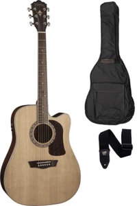 GUITARE ELECTRO AC. FOLK WASHBURN  HERITAGE DREADNOUGHT CUT HD10SCE +ACCESSOIRES - Picture 1 of 4