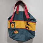 Vintage 90s Mickey Mouse Denim Tote Bag Purse Walt Disney Expandable Tag