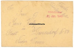 Orig. Feldpost Brief Soldat in MIECHOW b. Krakau Polen 1940 - Bild 1 von 2