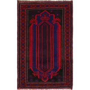Oriental Hand Tufted Afghan Area Wool Rug Artisan Tribal Design 2'10x4'7, R19074 - Picture 1 of 8