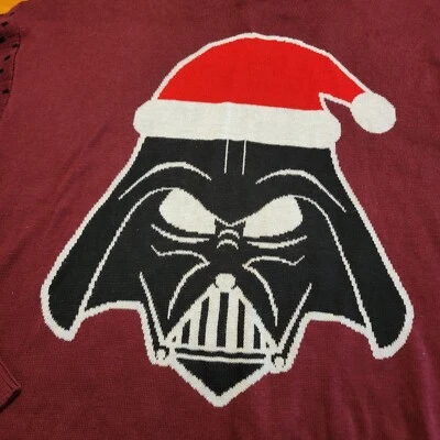 Disney Star Wars Christmas Sweater Darth Vader Mens Sweater Sm T27 - Image 1 of 4