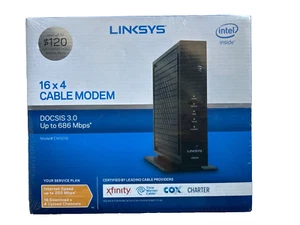 LINKSYS Cable Modem 16x4 Bonded Channels DOCSIS 3.0 Black CM3016 NEW - Picture 1 of 5
