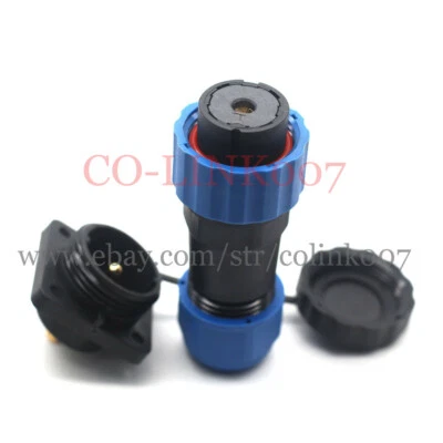 SD20 1Pin Waterproof Connector, IP67 Panel Mount Electrical Bulkhead Connector - Image 1 of 4